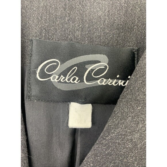BOGO Carla Carini Wool Blazer Gray Beaded Buttons Collared Made Italy Womens 38 - Picture 8 of 14